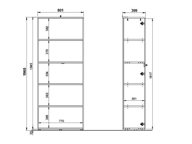 Könyvespolc Eliromo 106 (Világosszürke)