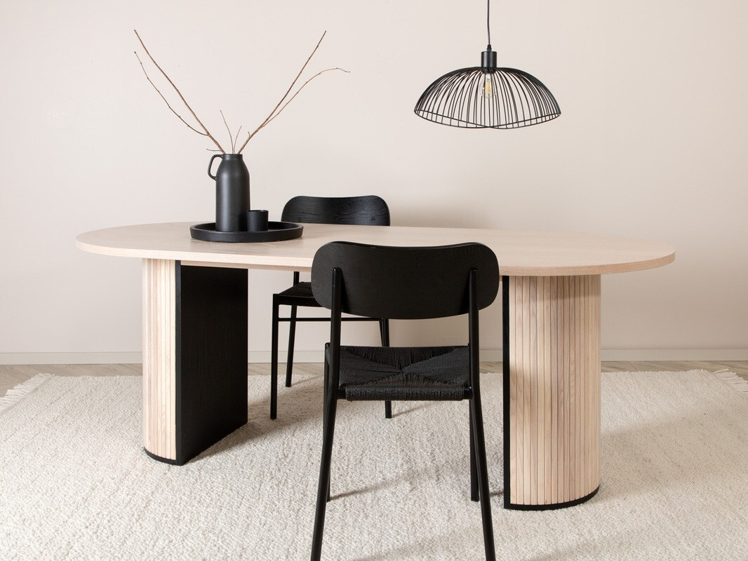 Asztal Dallas 1712 (Világos fa + Fekete)