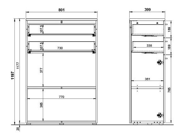 Komód Eliromo 103 (Világosszürke)