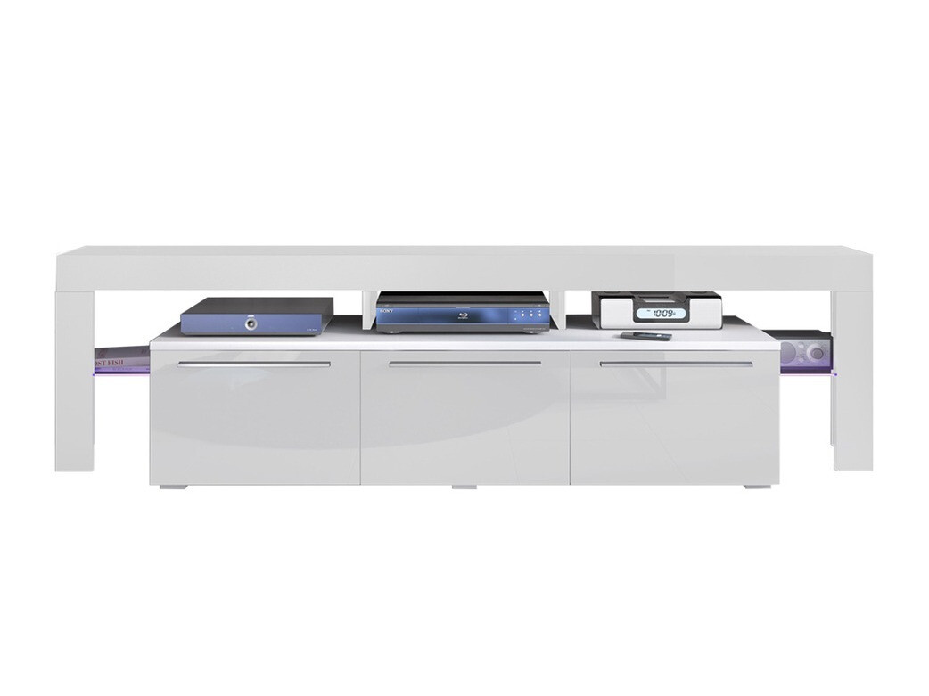 TV-állvány Arbor (Fehér + Fényes fehér)