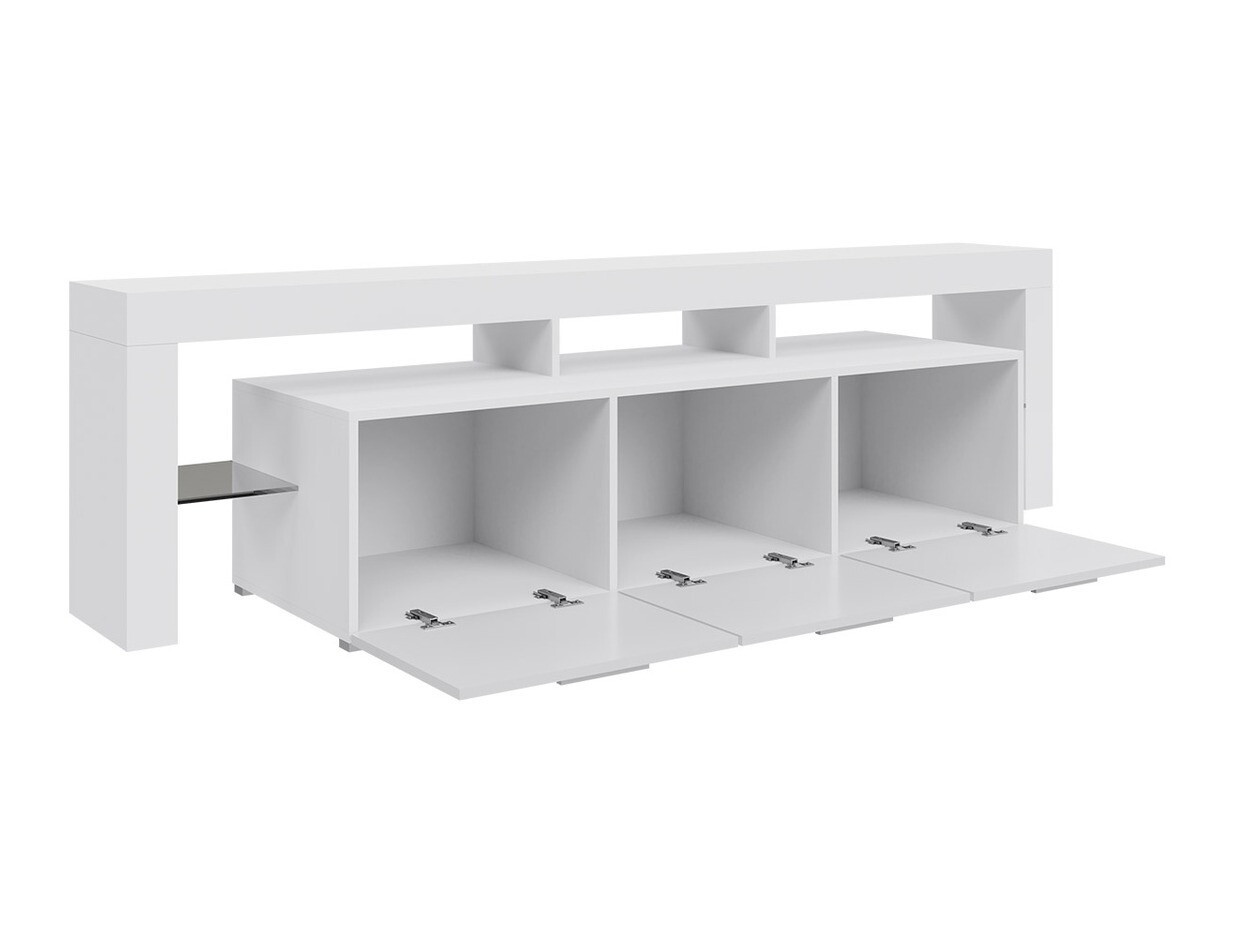 TV-állvány Nashville 103 (Fehér + Fényes fekete)