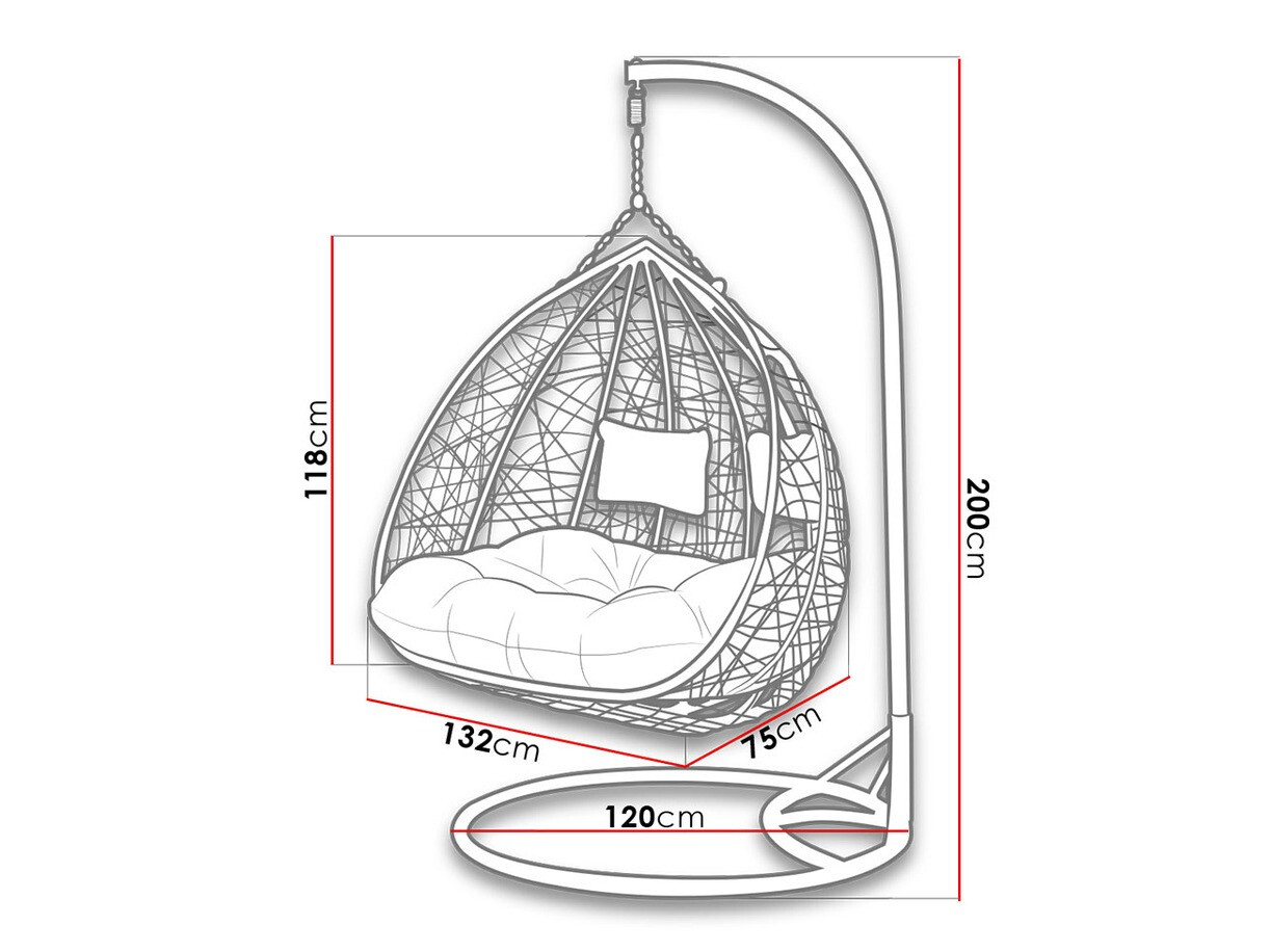 Függőszék Comfivo 325 (Szürke + Világosszürke)