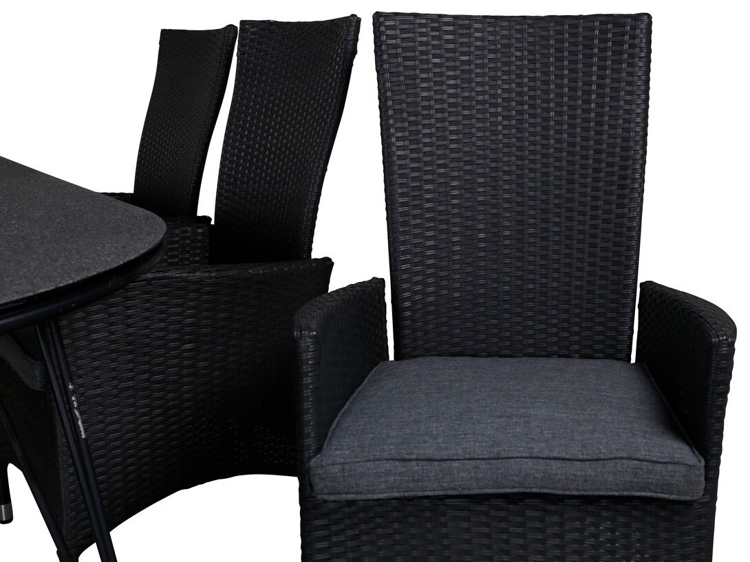 Kerti fotel Dallas 735 (Fekete + Szürke)