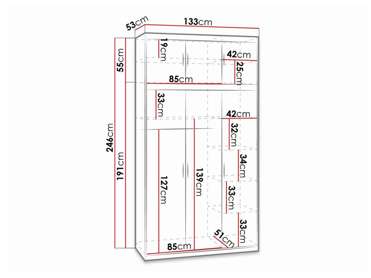 Gardróbszekrény Novduni 104 (Fehér)