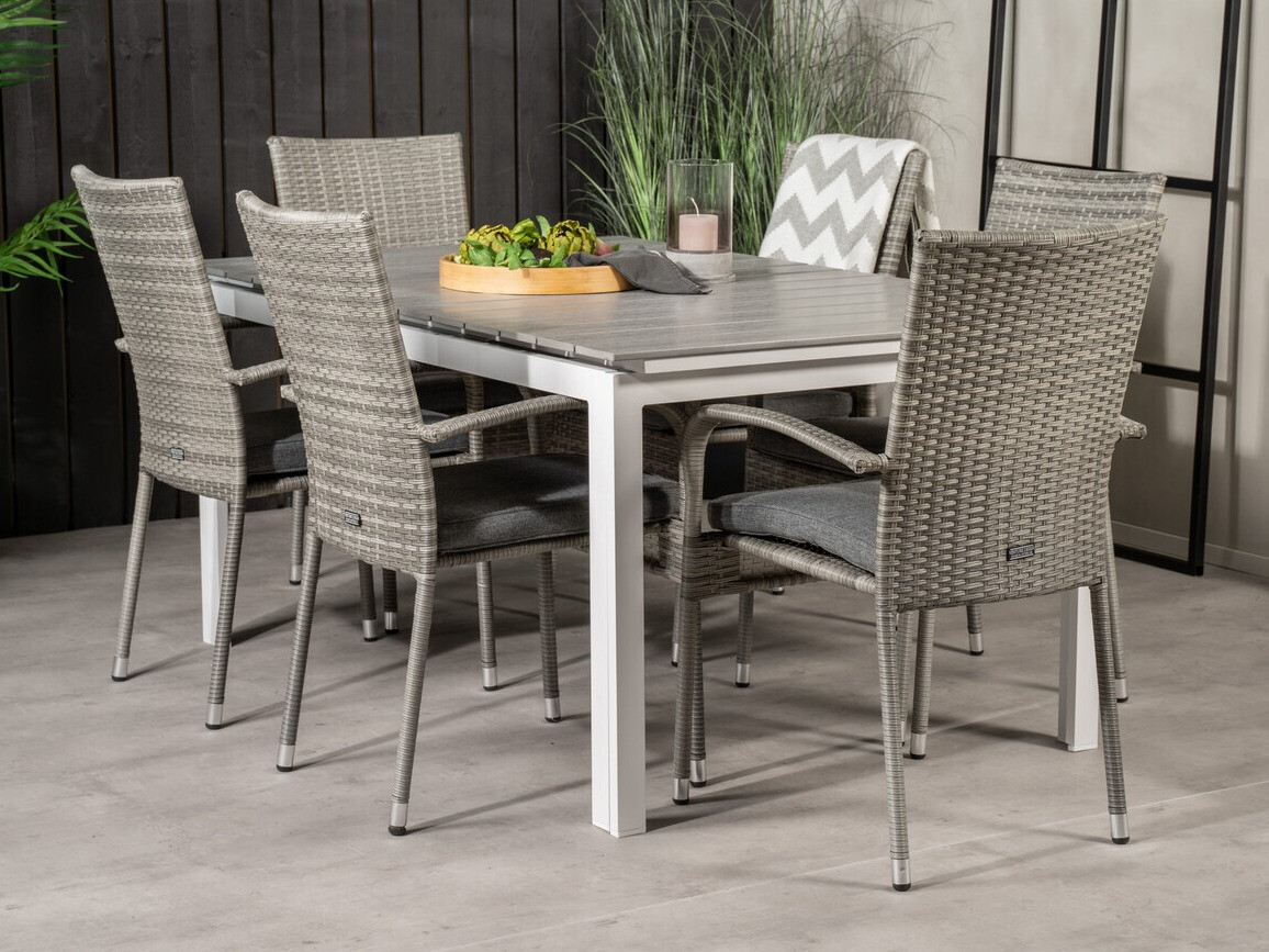 Asztal és szék garnitúra Dallas 2406 (Szürke + Sötétszürke)