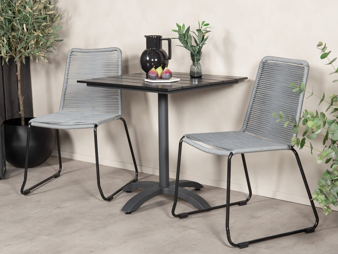 Erkélybútor-készlet Dallas 2184 (Szürke + Fekete)