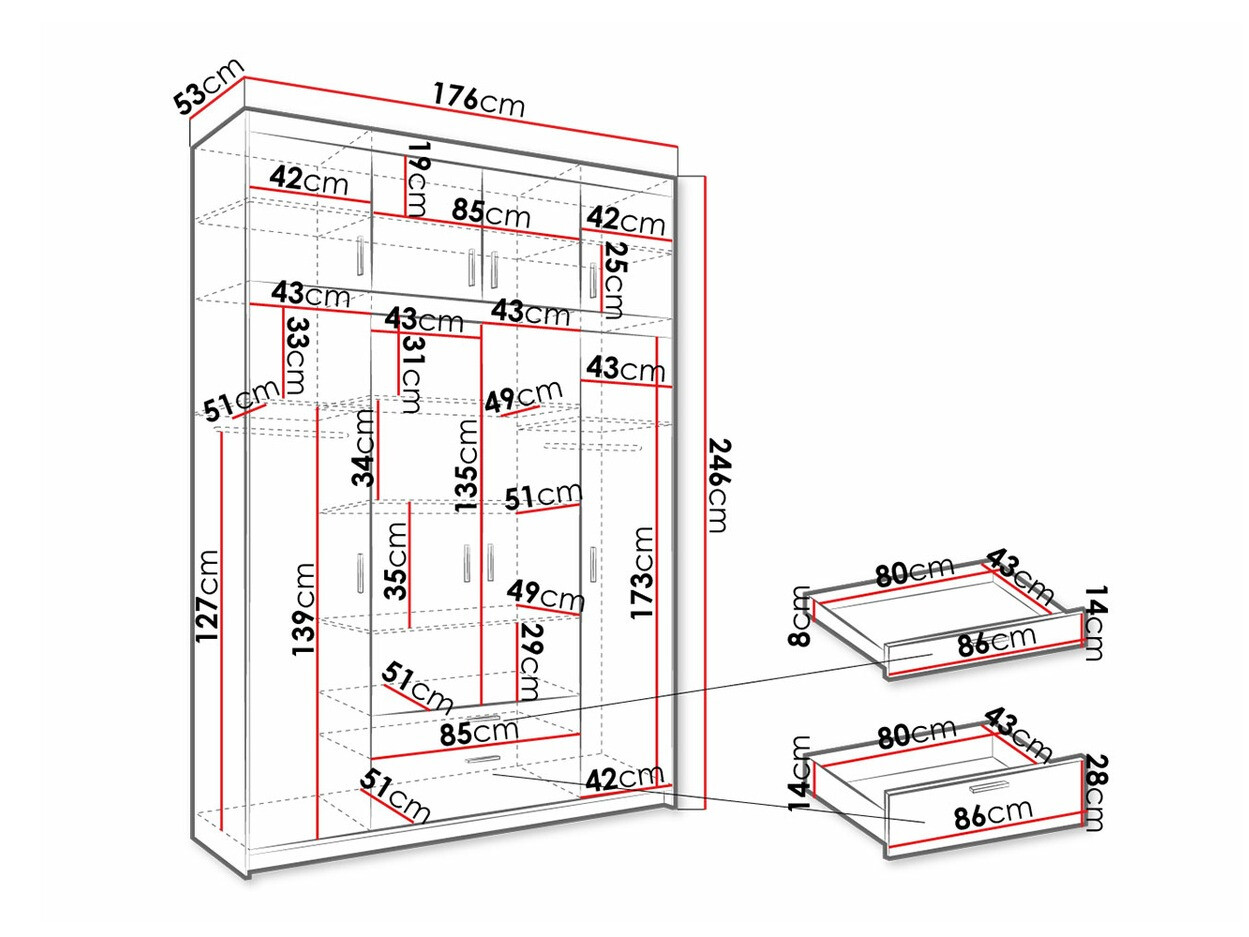 Gardróbszekrény Novduni 106 (Fehér)
