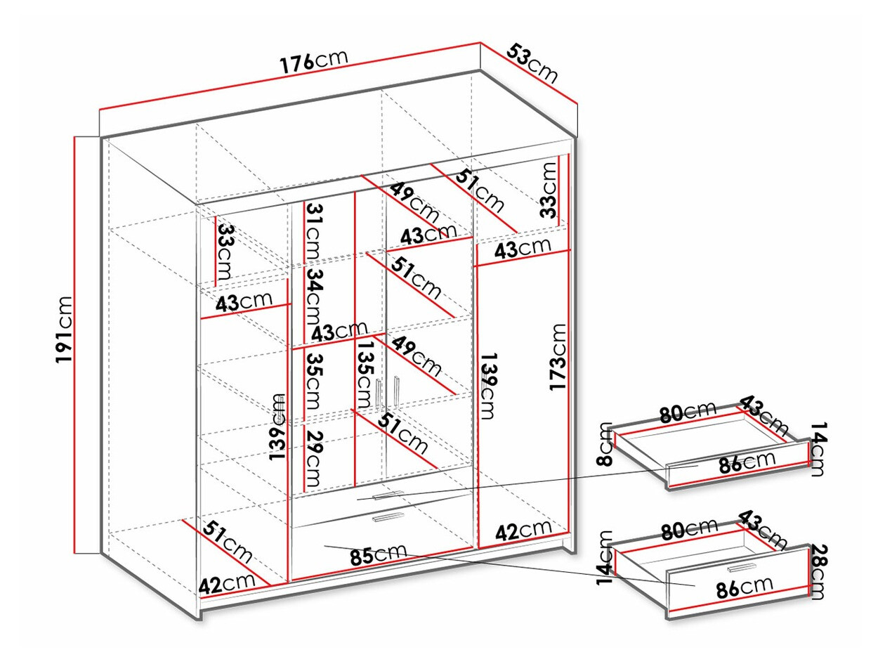 Gardróbszekrény Novduni 107 (Sonoma tölgy)
