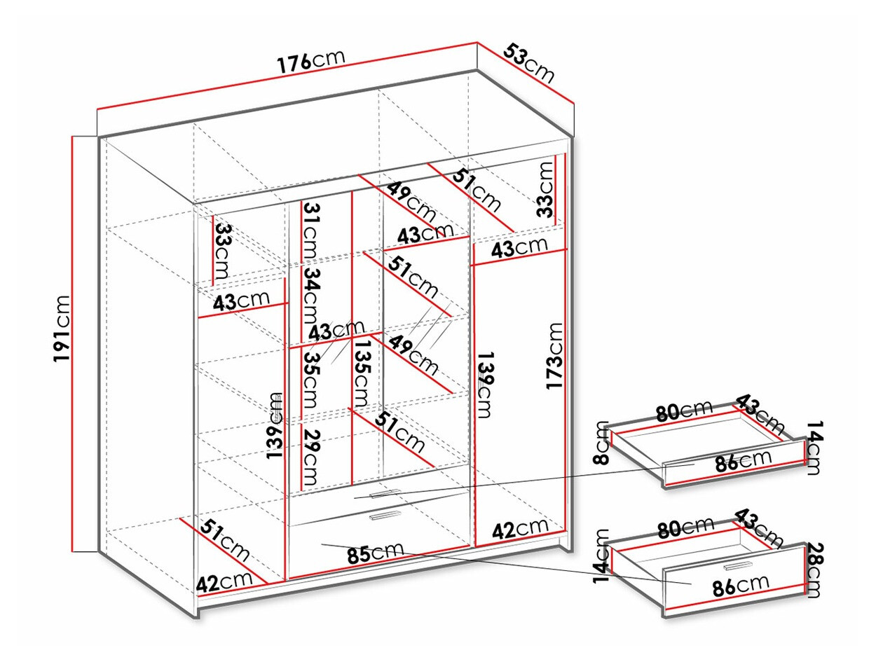 Gardróbszekrény Novduni 108 (Fehér)