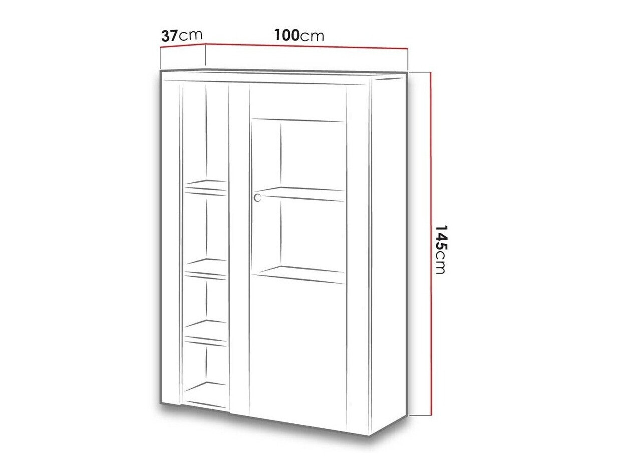 Könyvespolc Salelbo 104 (Világos vörösfenyő + Triufel tölgy)