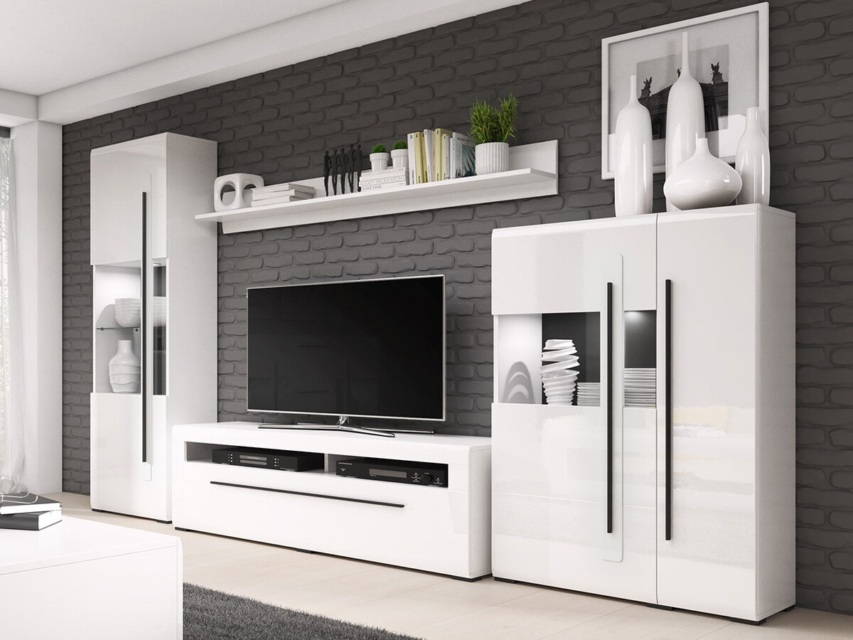 Nappali szett Ophsalu 111 (Fehér + Fényes fehér)