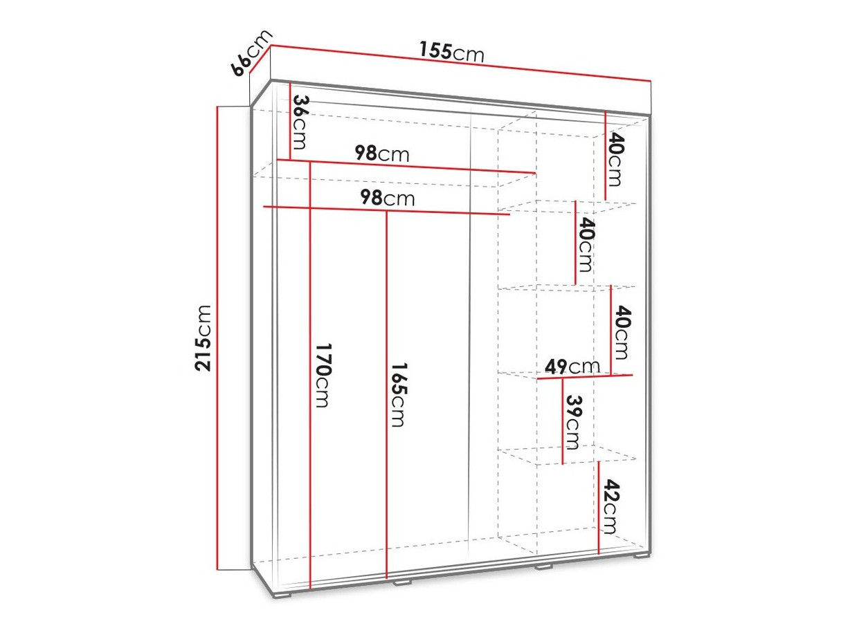 Gardróbszekrény Murrieta 100 (Szilva)