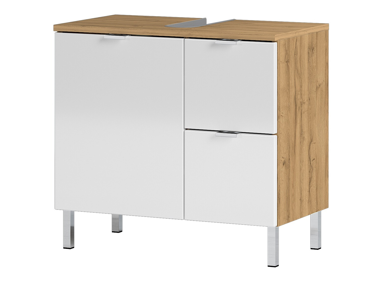 Mosdó alatti álló szekrény Lomcamo 100 (Fényes fehér + Grandson tölgy)
