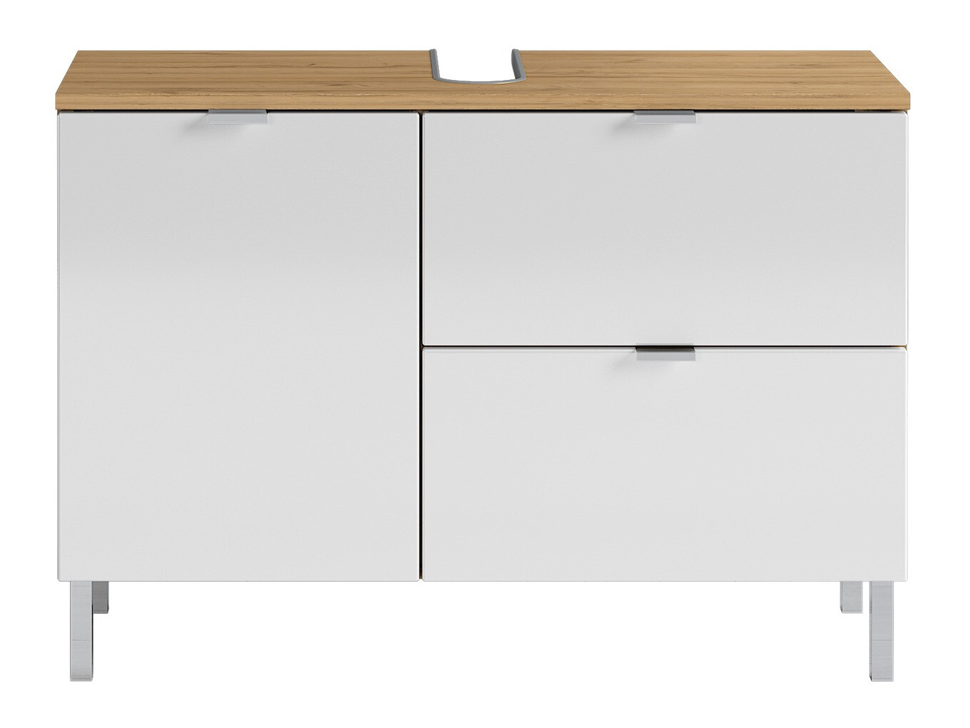 Mosdó alatti álló szekrény Lomcamo 101 (Fényes fehér + Grandson tölgy)