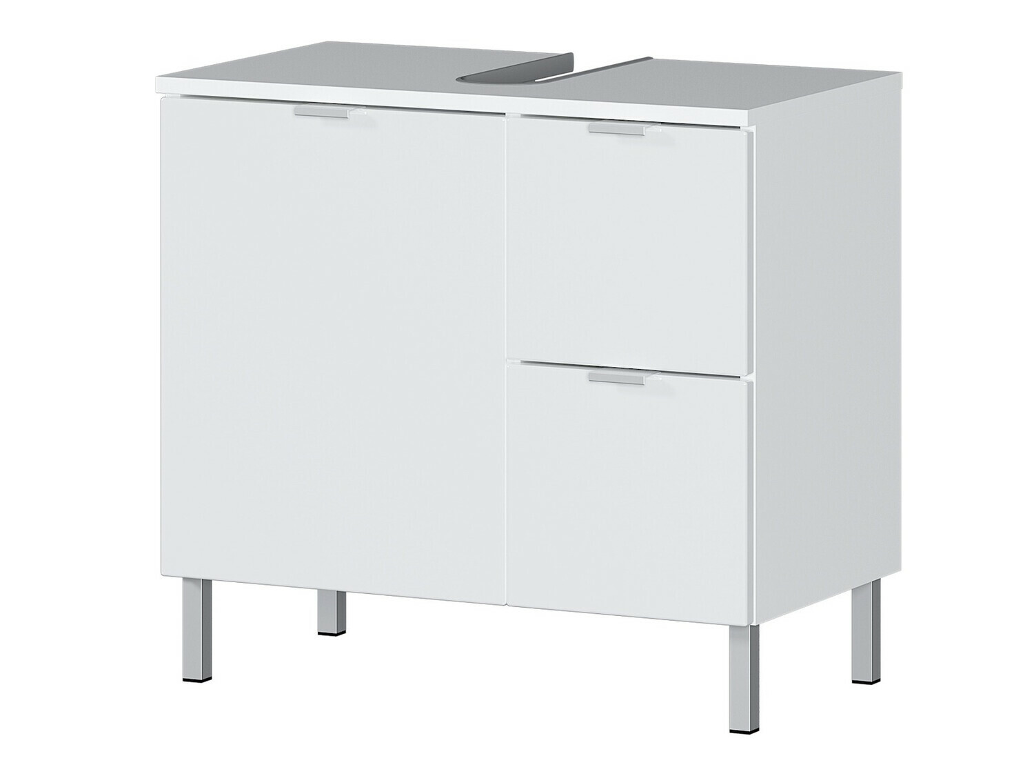 Mosdó alatti szekrény Lomcamo 100 (Fehér + Fényes fehér)