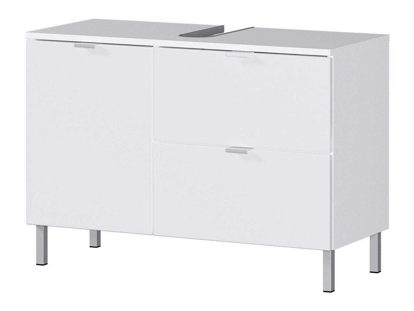 Mosdó alatti szekrény Lomcamo 101 (Fehér + Fényes fehér)