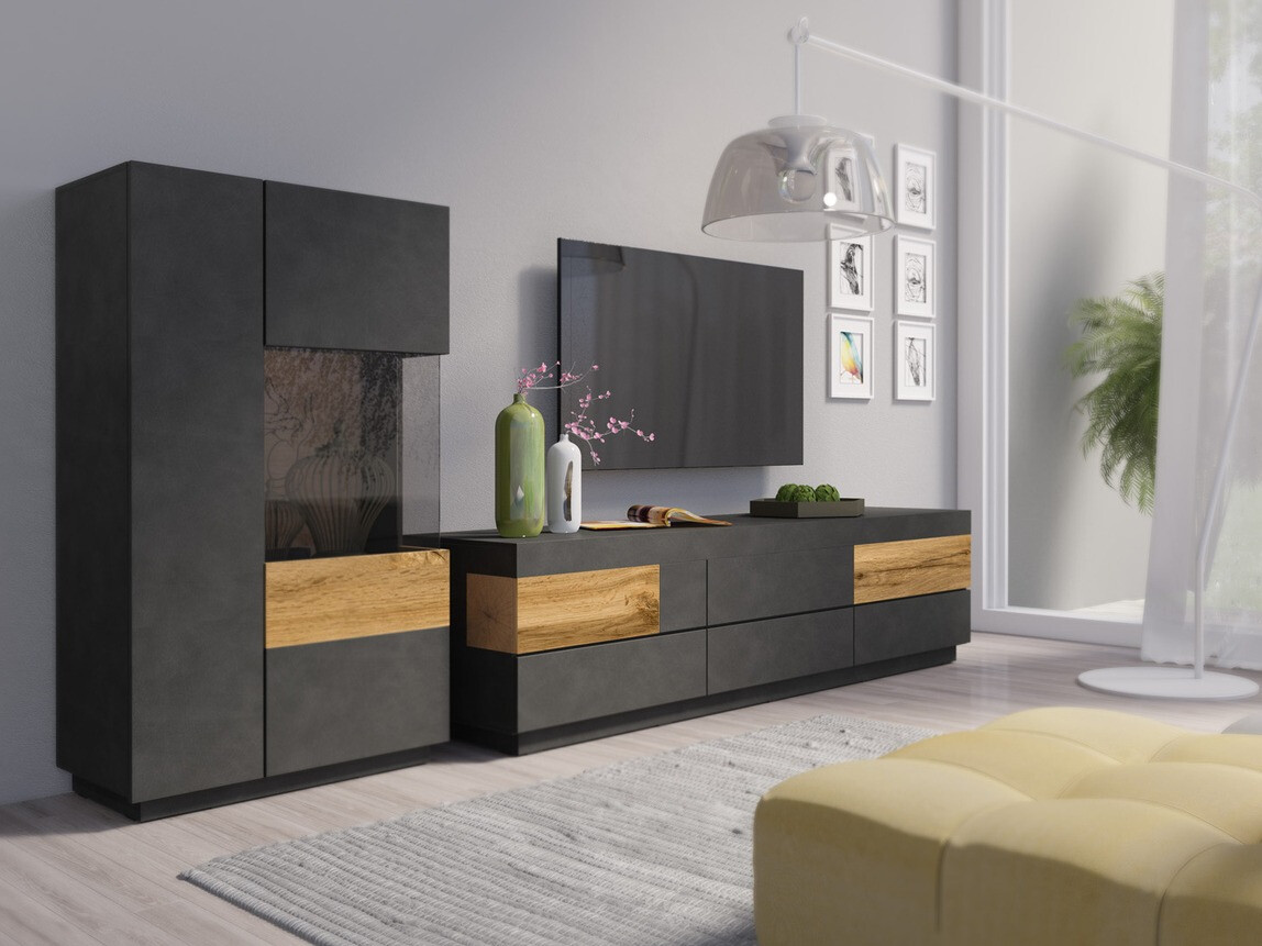 Nappali szett Livlore 109 (Matera szürke + Wotan tölgy)