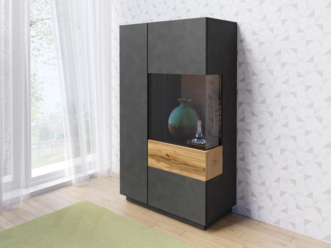 Szekrény Livlore 104 (Matera szürke + Wotan tölgy)