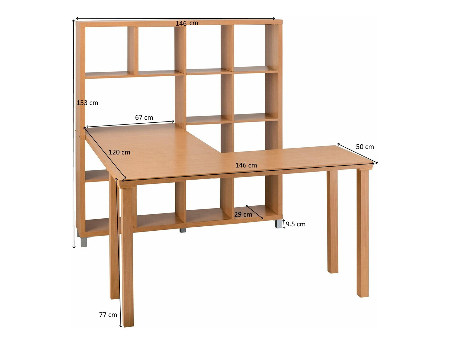 Sarok íróasztal Denton 186 (Bükkfa)