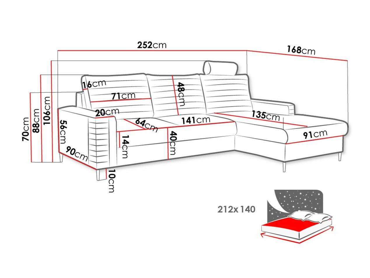 Sarokkanapé Comfivo 243 (Velluto 25)