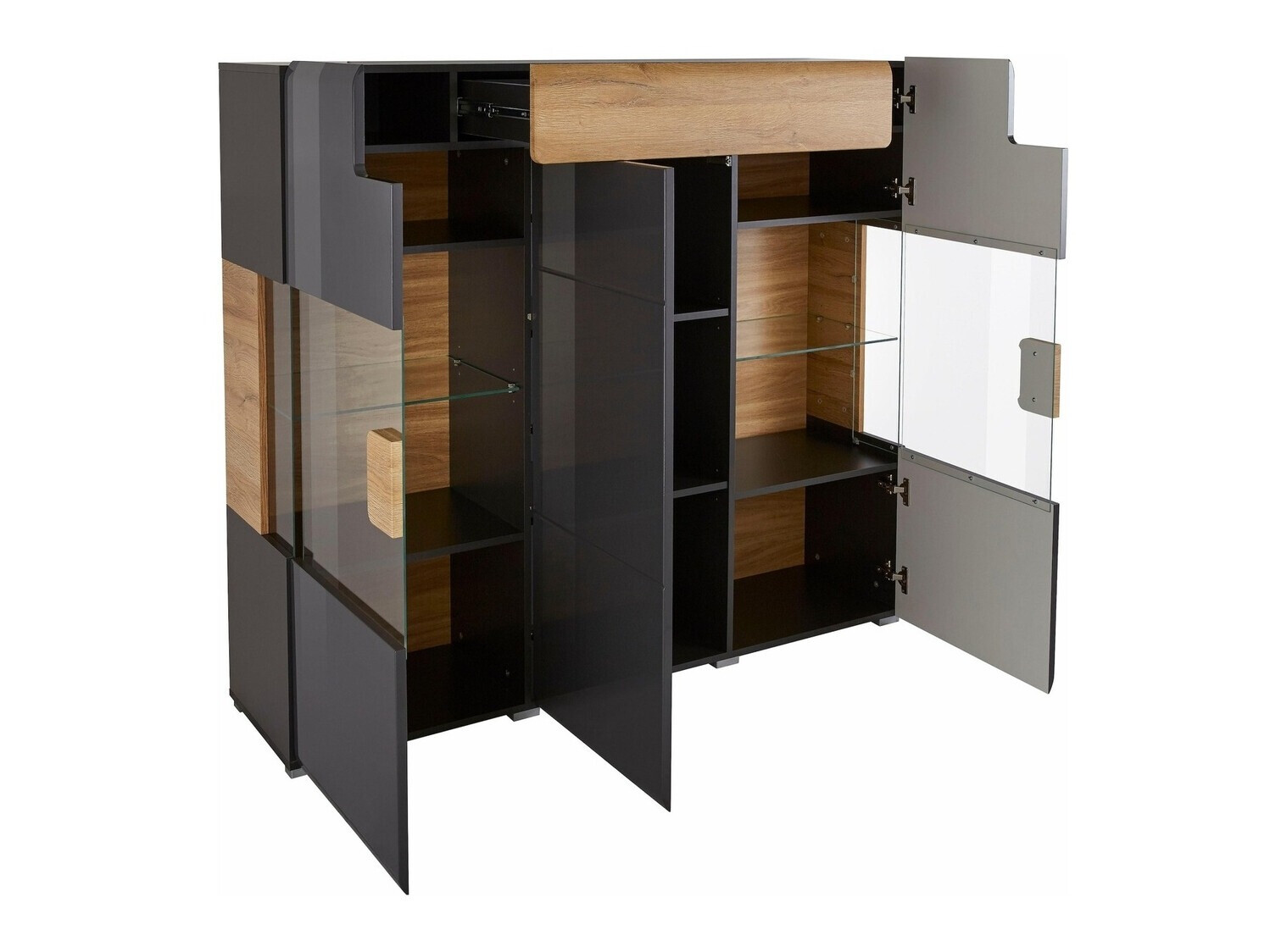 Szekrény Torsone 100 (Antracit + Gloss antracit + Grandson tölgy)