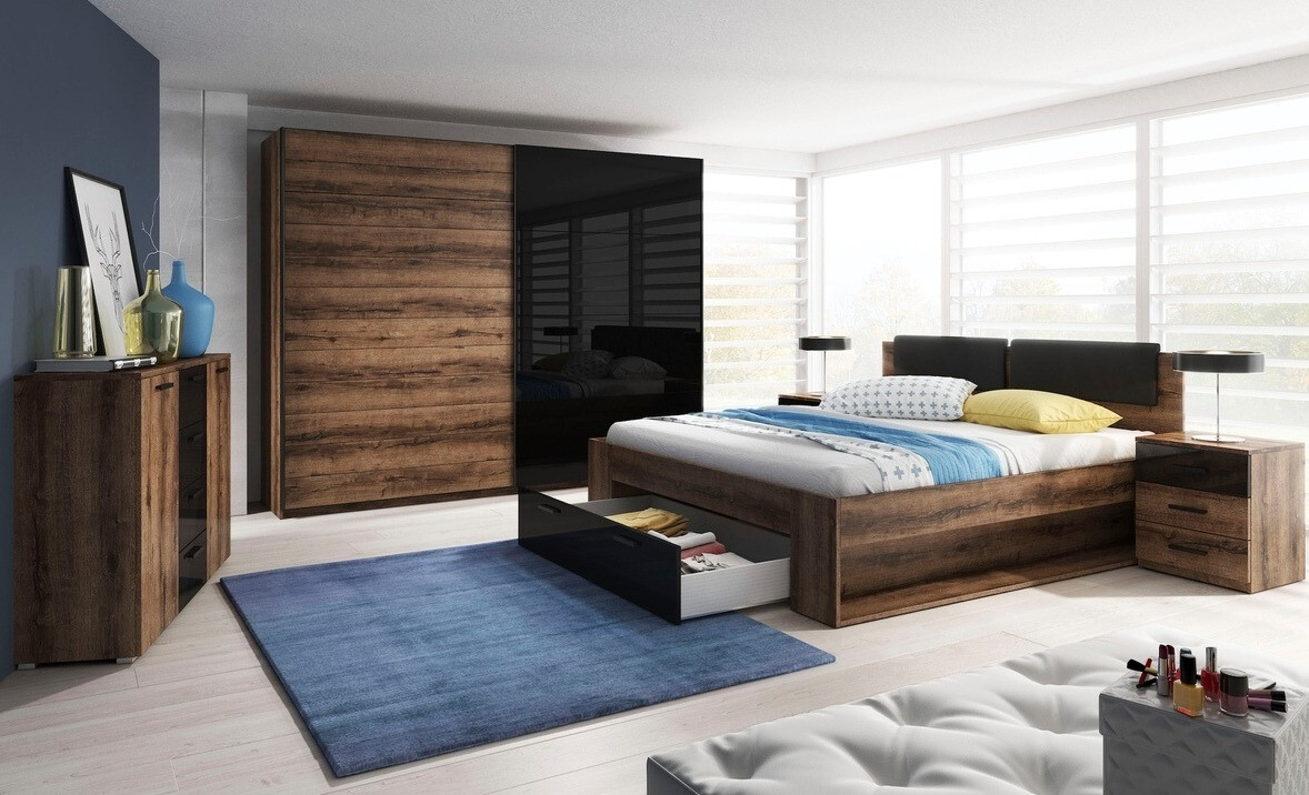 Ágy Levruvu 106 (Monastery tölgy + Fényes fekete)