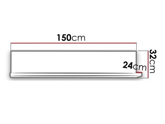 Fali polc Lutiva 102 (Fehér + Beton)
