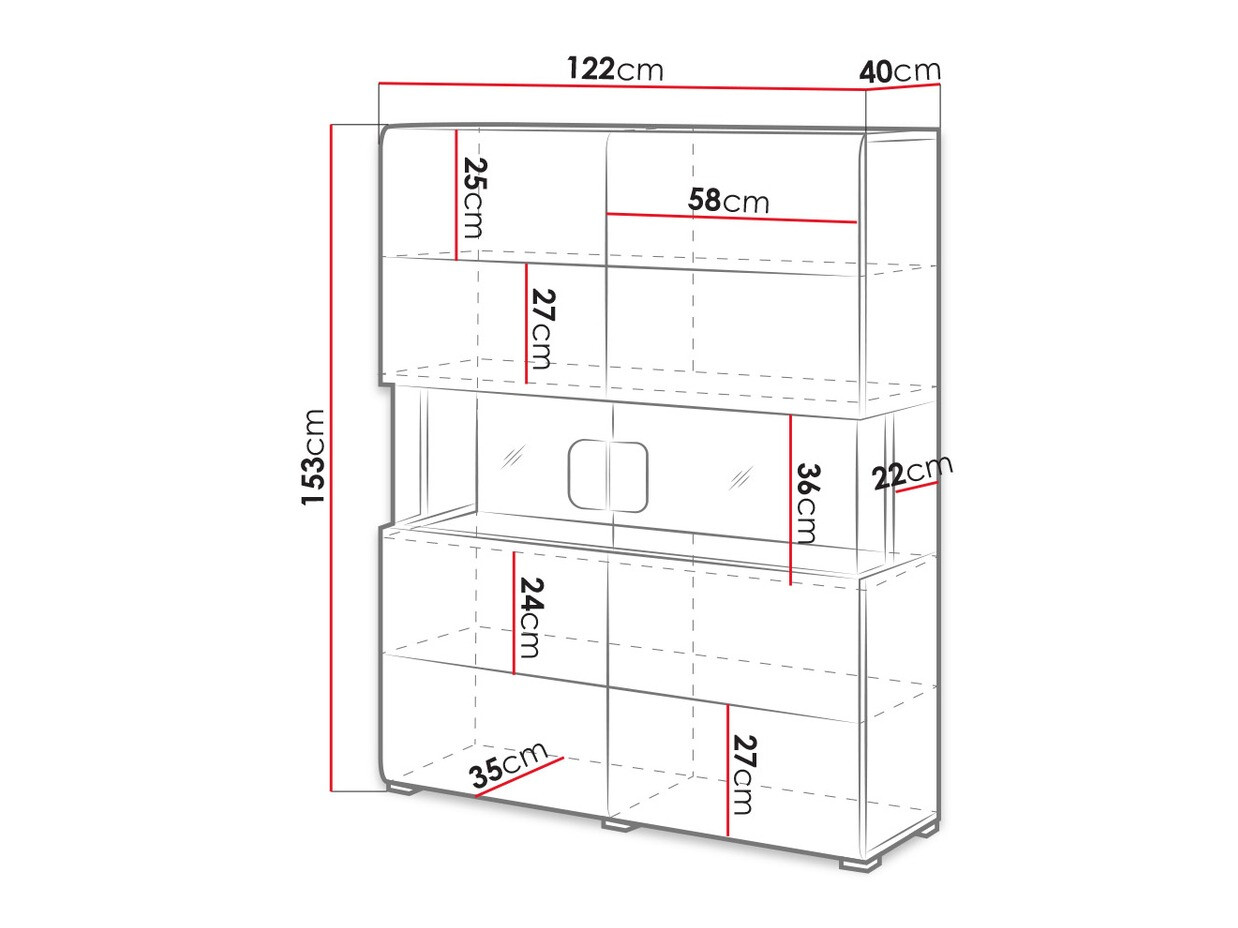Könyvespolc Torsone 107 (Antracit + Gloss antracit + Grandson tölgy)