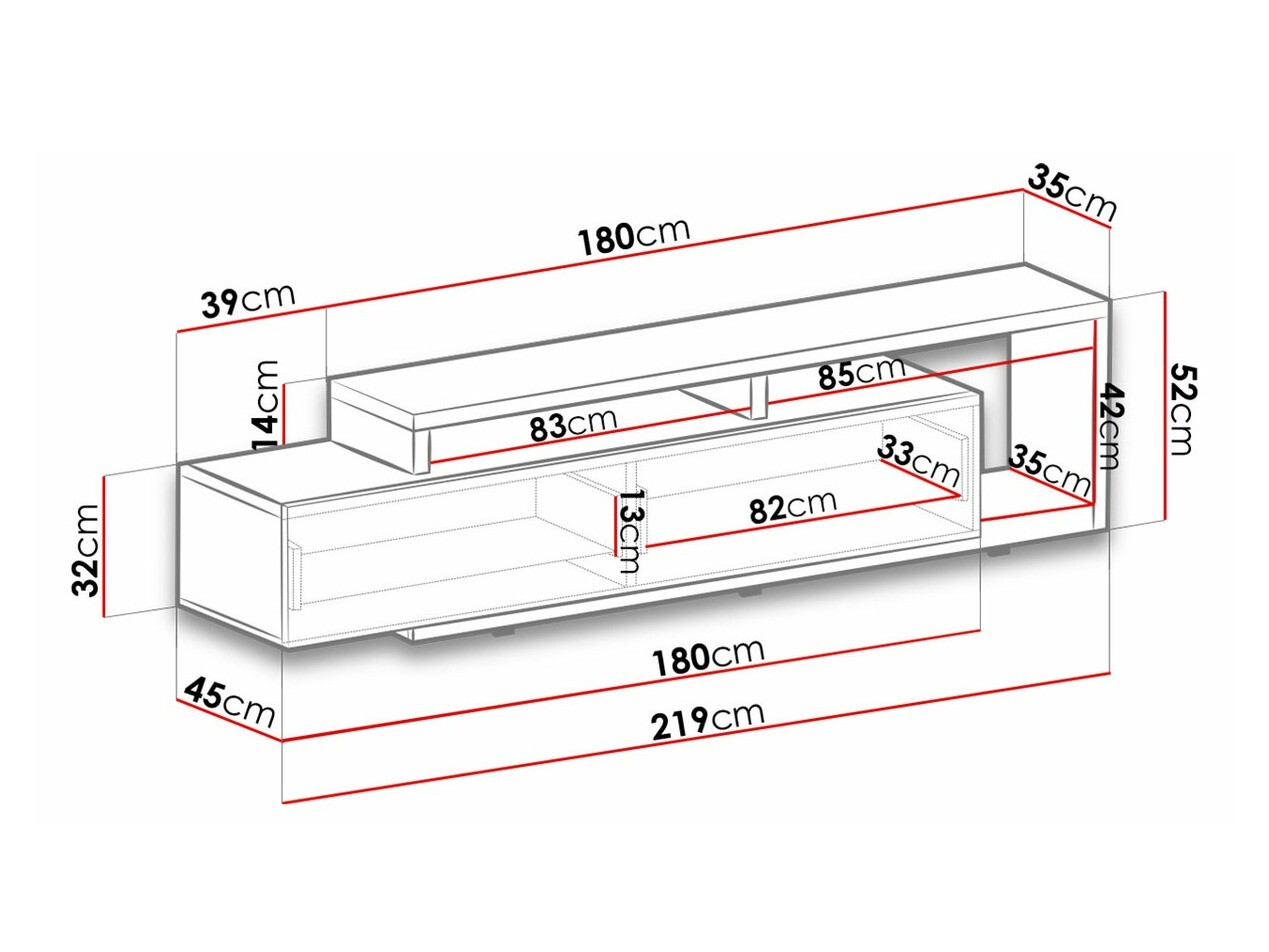 TV-állvány Lutiva 103 (Antracit + Ribbec tölgy)