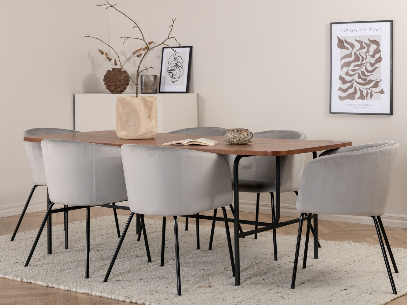 Étkezőgarnitúra Dallas 2793 (Szürke + Fekete)