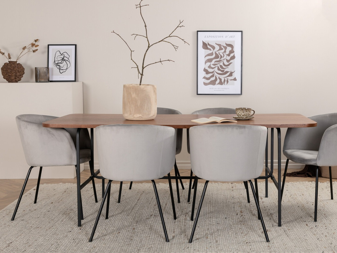 Étkezőgarnitúra Dallas 2793 (Szürke + Fekete)