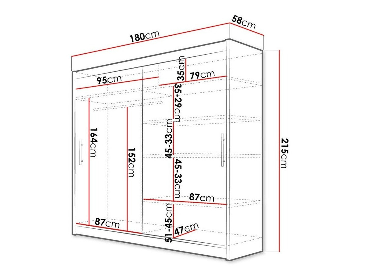 Gardróbszekrény Closico Pallor I (Fekete)