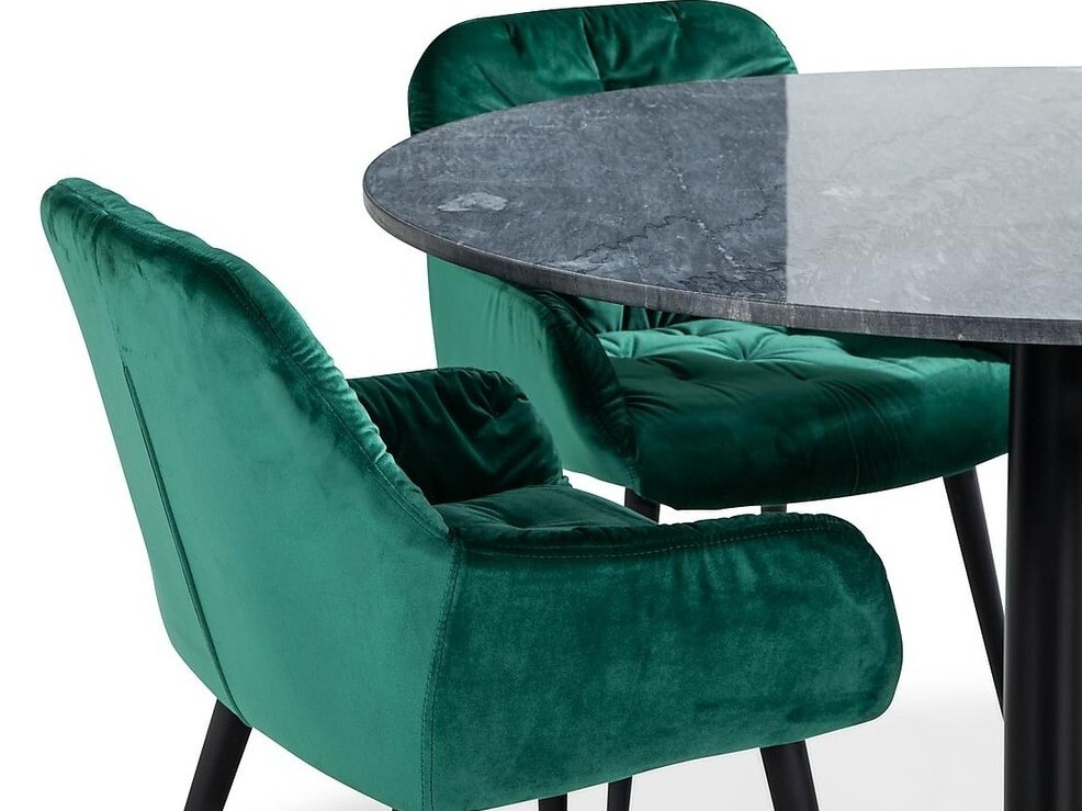 Étkezőgarnitúra Scandinavian Choice 830 (Szürke márvány + Fekete)