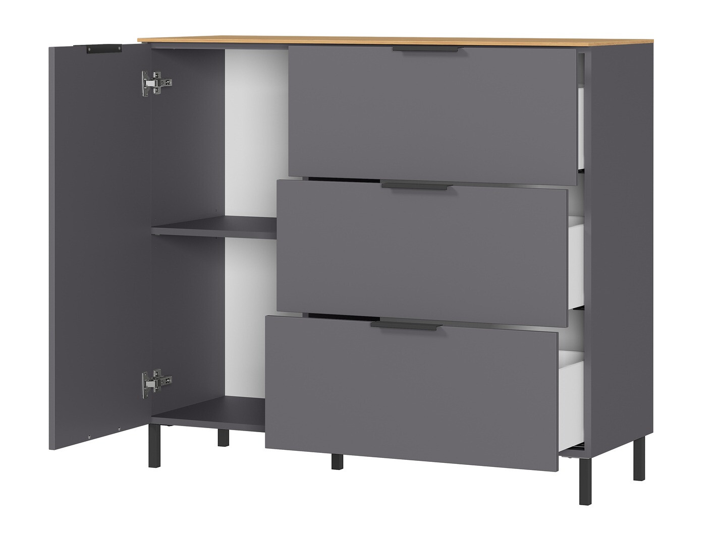 Komód Revteno 104 (Grafit + Navarra tölgy)