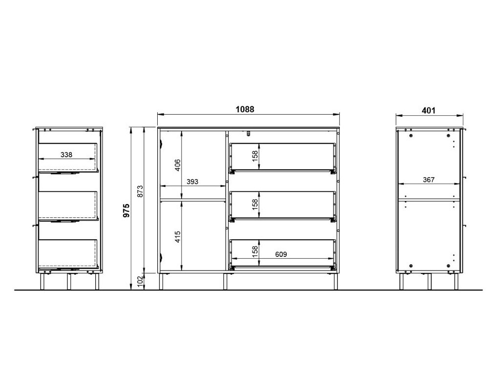 Komód Revteno 104 (Grafit + Navarra tölgy)