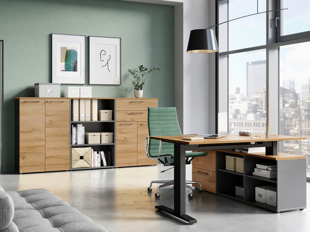 Szekrény Eliromo 102 (Grafit + Grandson tölgy)