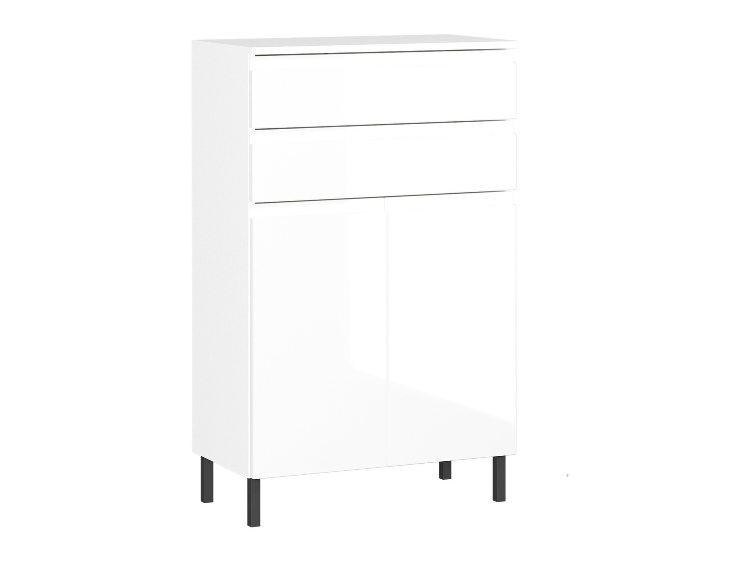 Álló fürdőszoba szekrény Talmira 104 (Fehér + Fényes fehér)