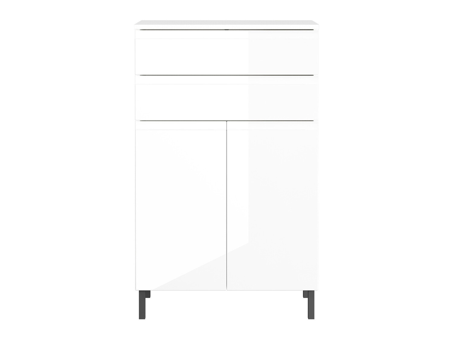 Álló fürdőszoba szekrény Talmira 104 (Fehér + Fényes fehér)