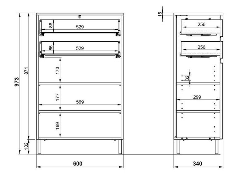 Álló fürdőszoba szekrény Talmira 104 (Fehér + Fényes fehér)