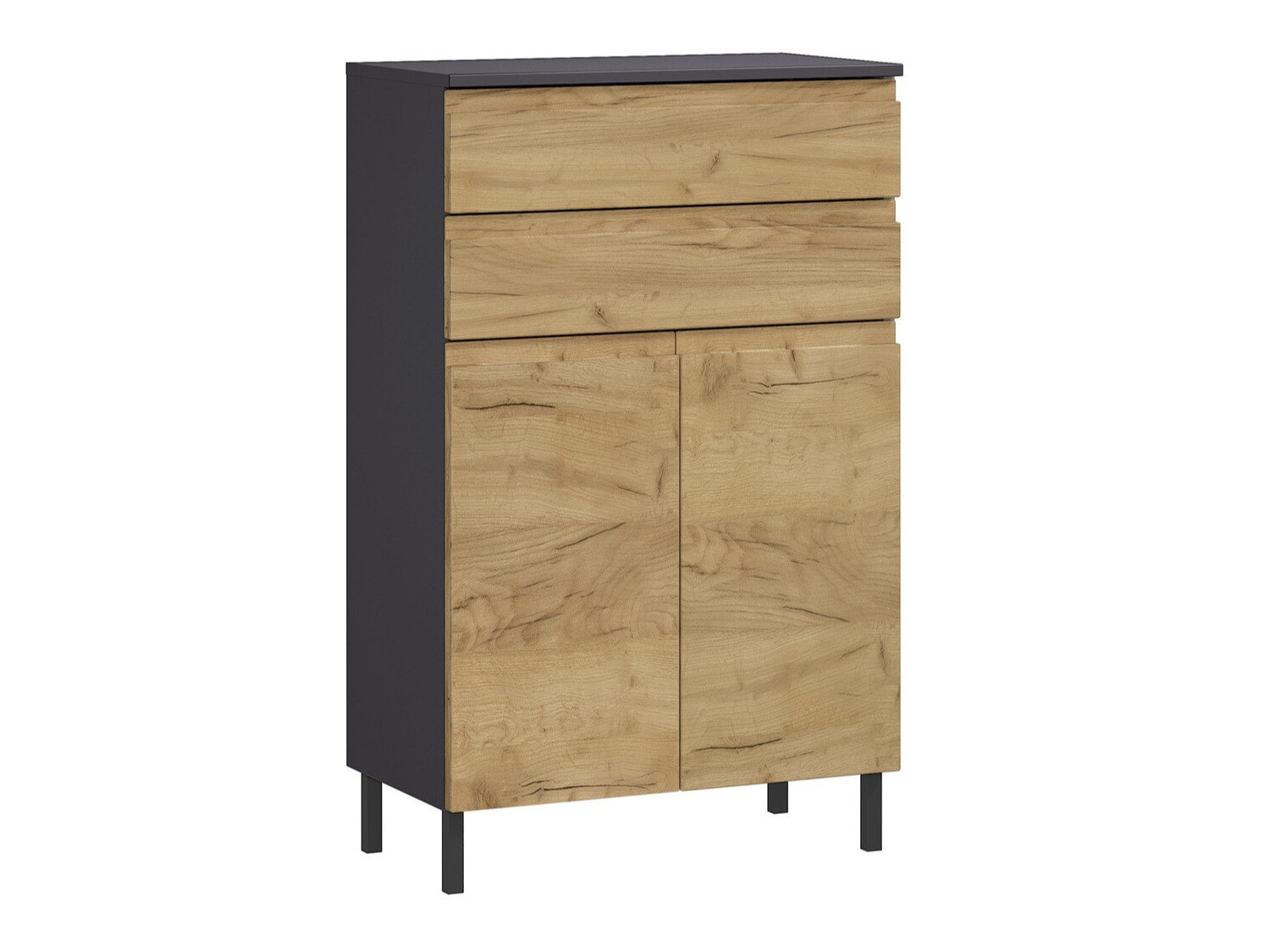 Álló fürdőszoba szekrény Talmira 104 (Grafit + Grandson tölgy)