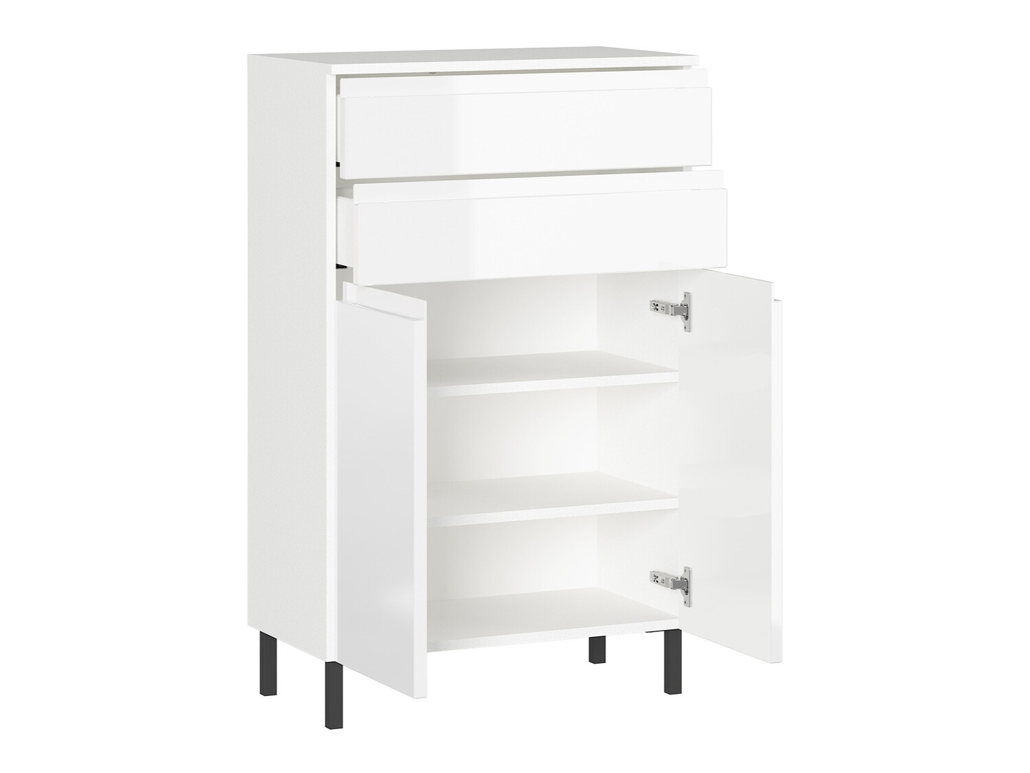 Beépített fürdőszoba szekrény Talmira 104 (Fehér + Fényes fehér)