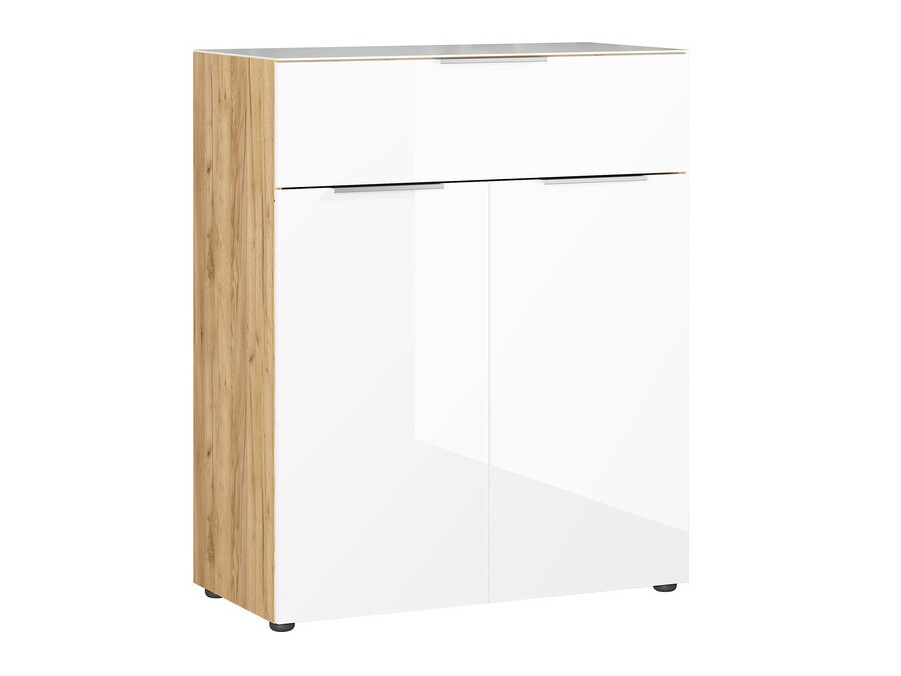 Komód Sacramento 301 (Navarra tölgy + Fényes fehér)