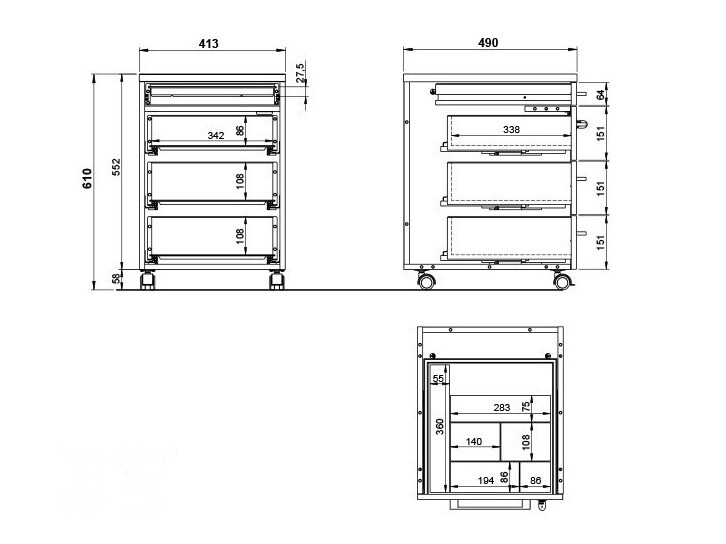 Tároló Eliromo 107 (Grafit + Grandson tölgy)