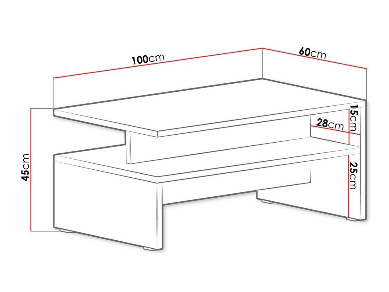 Dohányzóasztal Serodeu 103 (Sötét beton + Fekete)