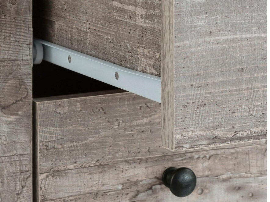 Mosdó alatti szekrény Larnovo 105 (Szürke tölgy + Fekete)