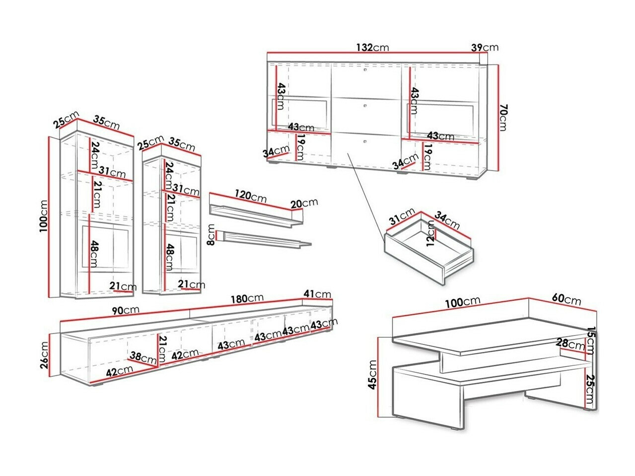 Nappali szett Serodeu 104 (Beton)