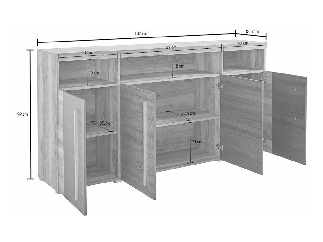 Szekrény Sorciro 107 (Dió + Sötét tölgy)