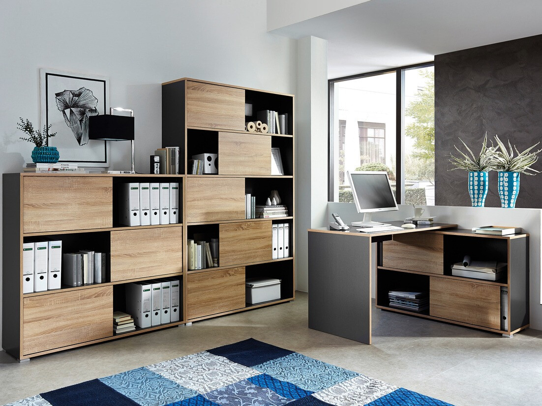 Könyvespolc Sacramento 209 (Antracit + Sonoma tölgy)