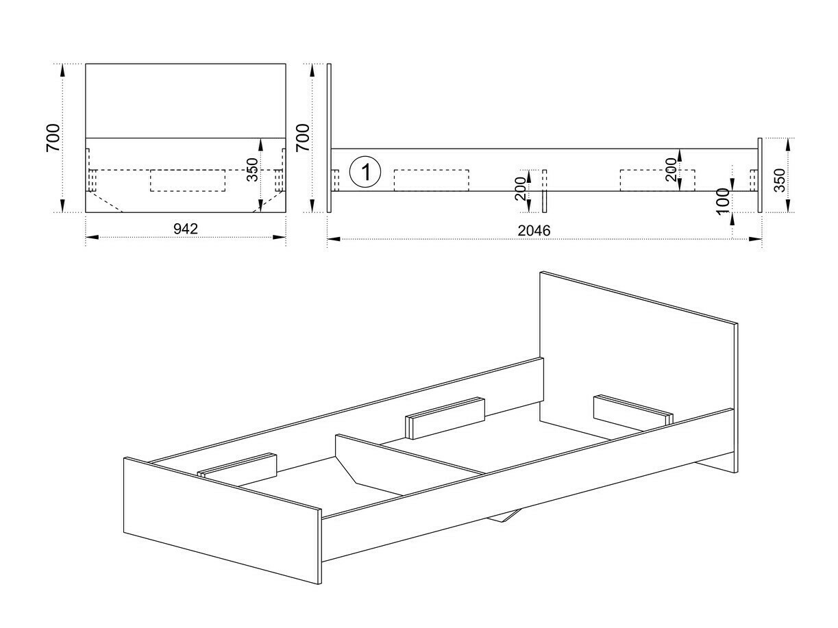 Ágy Etfela 100 (Dakota tölgy)