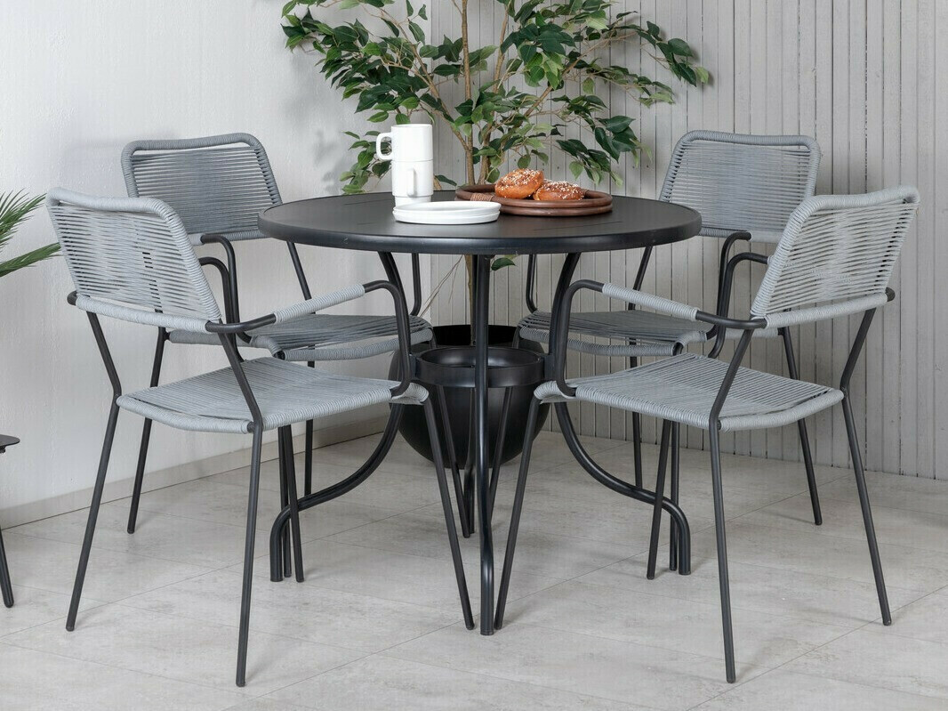 Kerti szék Dallas 2819 (Szürke + Fekete)